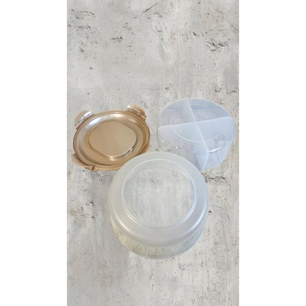 Lock & Lock Round Divided Food Storage Container Handle Lid BPA Free Organizer